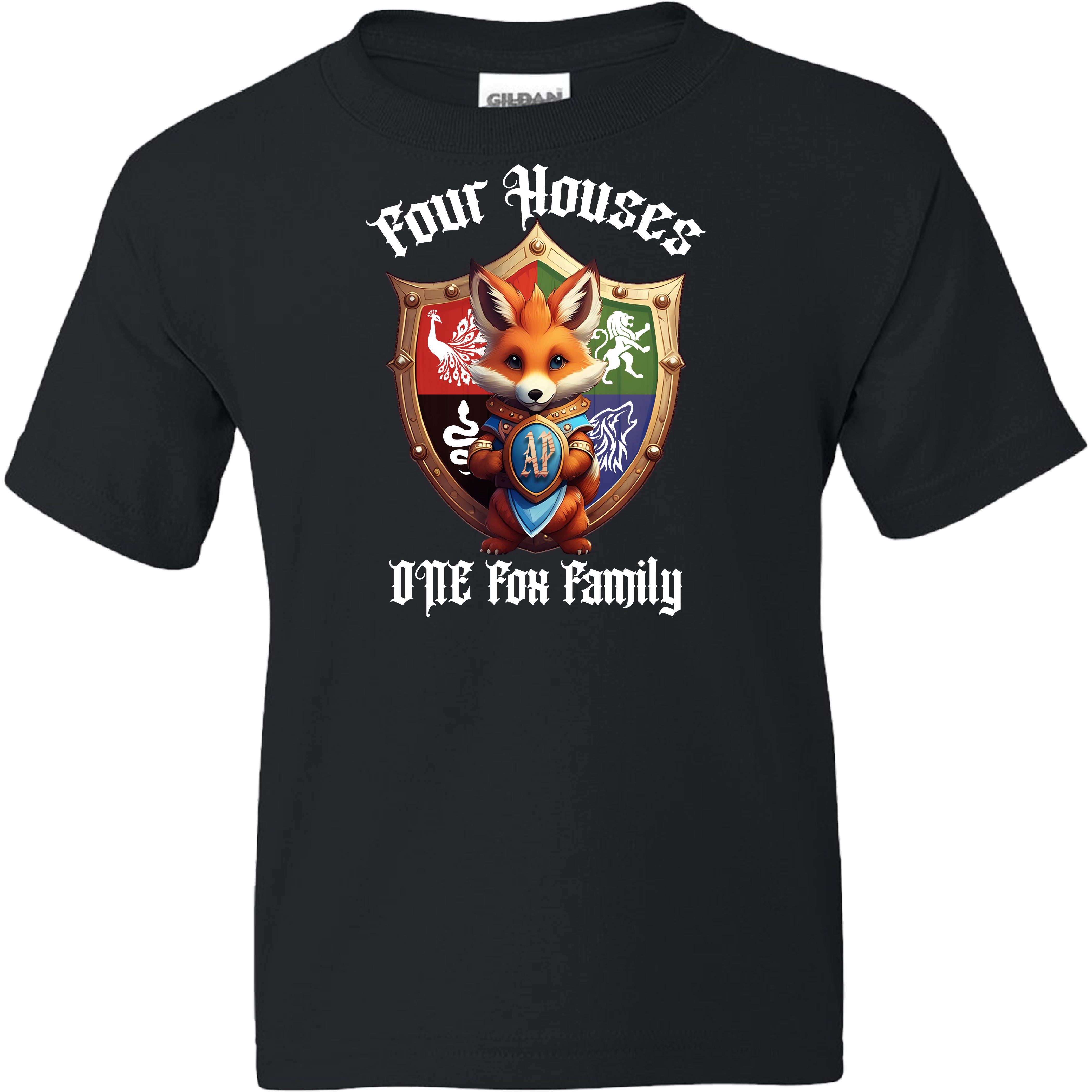 Acreage Pines Elementary - 4 Houses 1 Fox Family YOUTH Tee