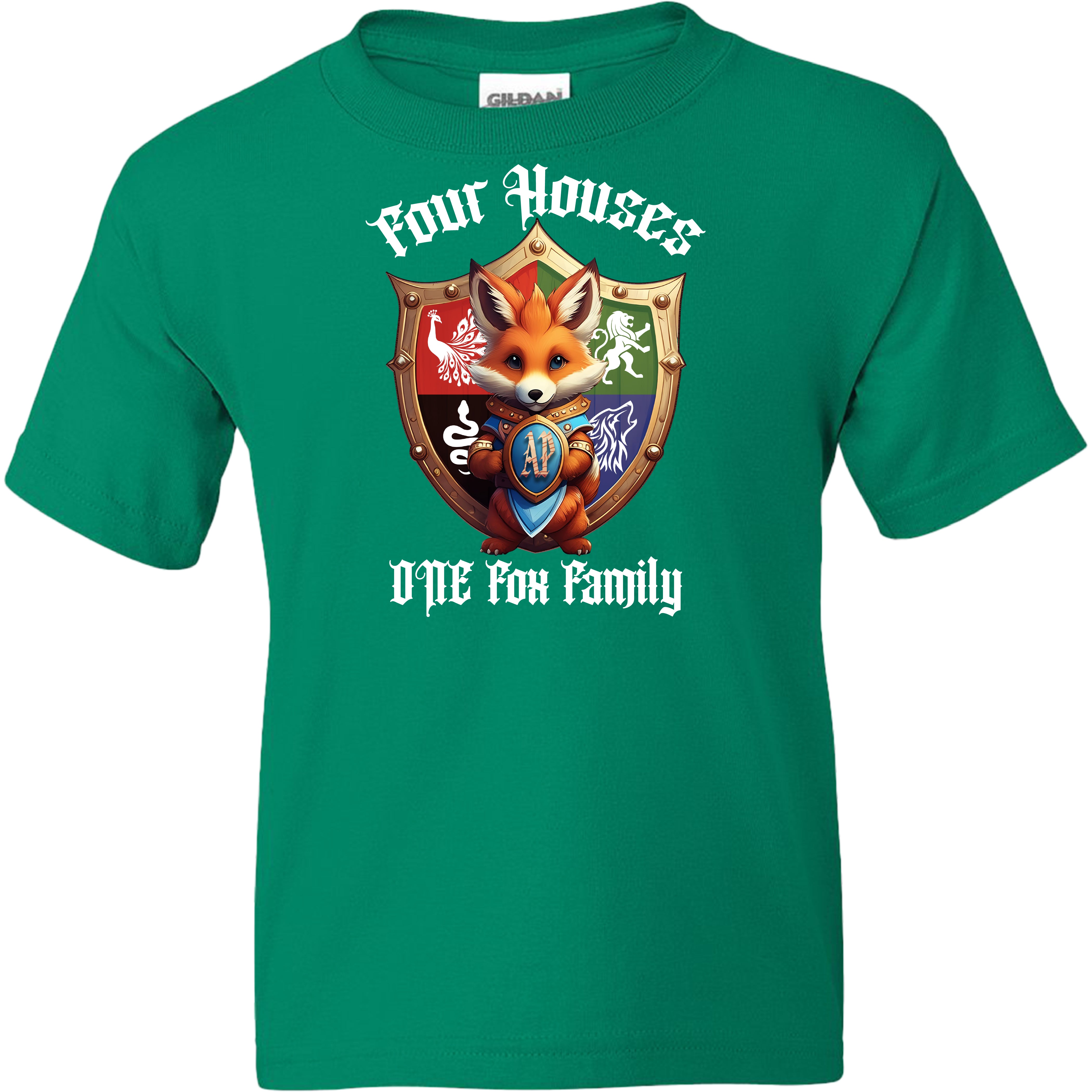 Acreage Pines Elementary - 4 Houses 1 Fox Family YOUTH Tee