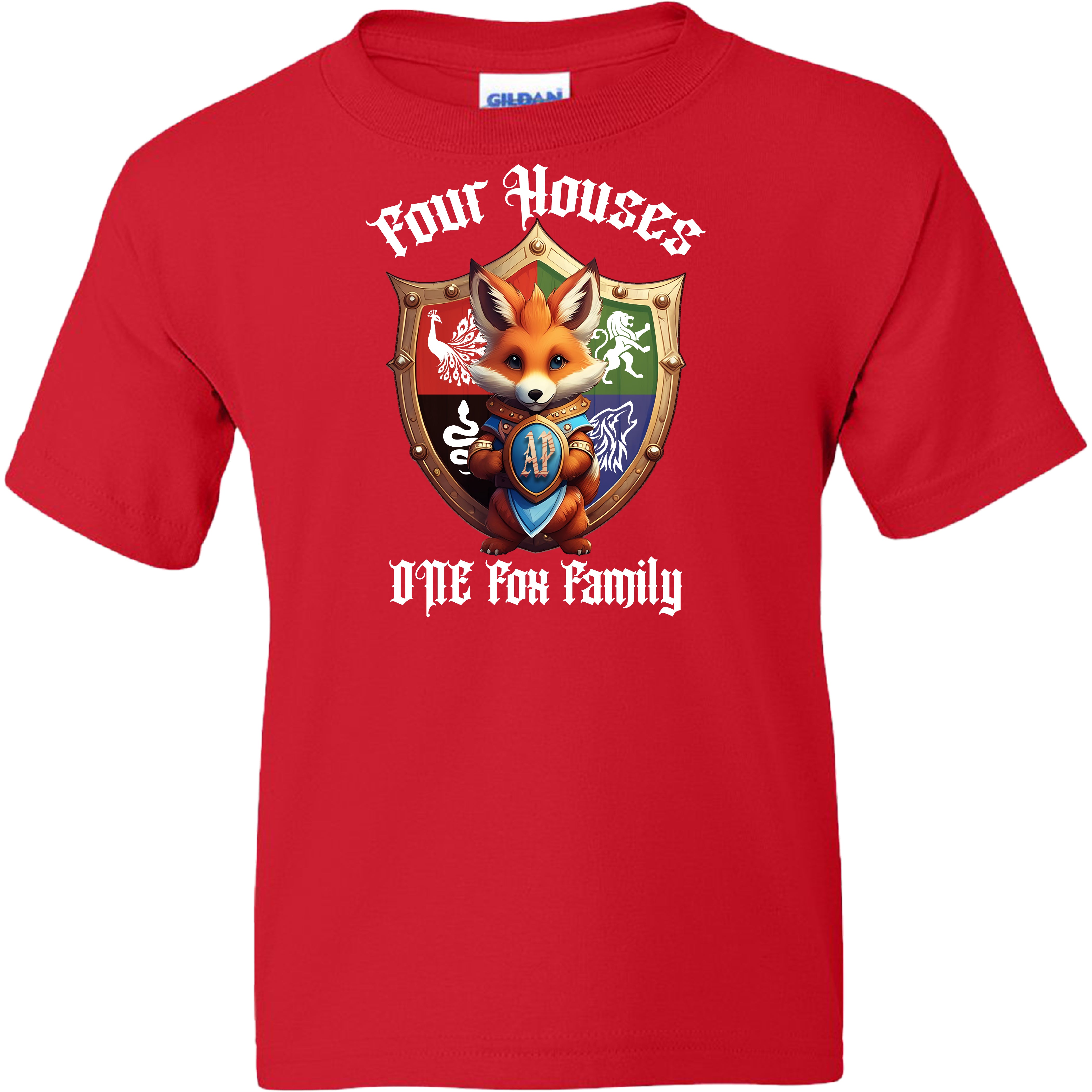 Acreage Pines Elementary - 4 Houses 1 Fox Family YOUTH Tee