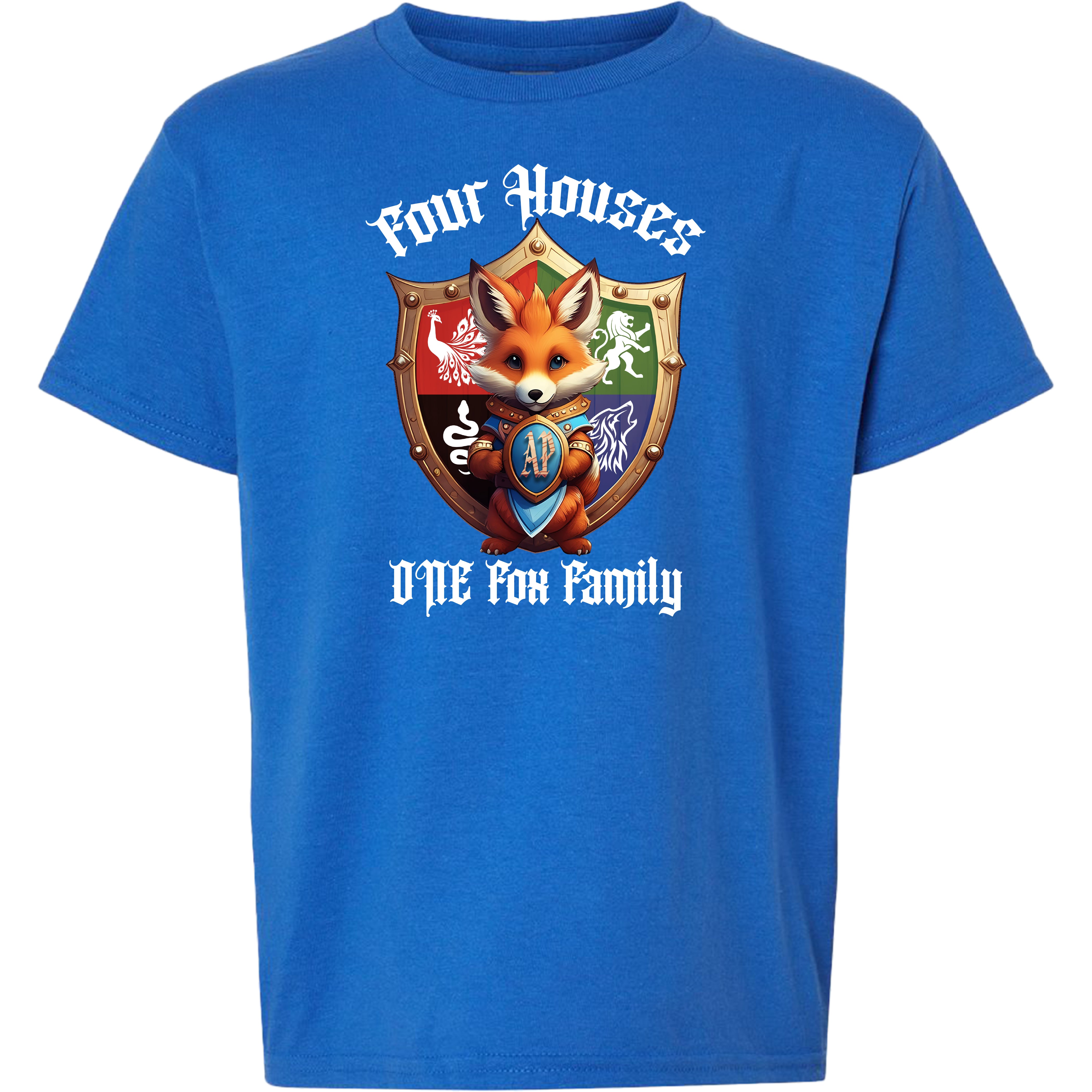 Acreage Pines Elementary - 4 Houses 1 Fox Family YOUTH Tee