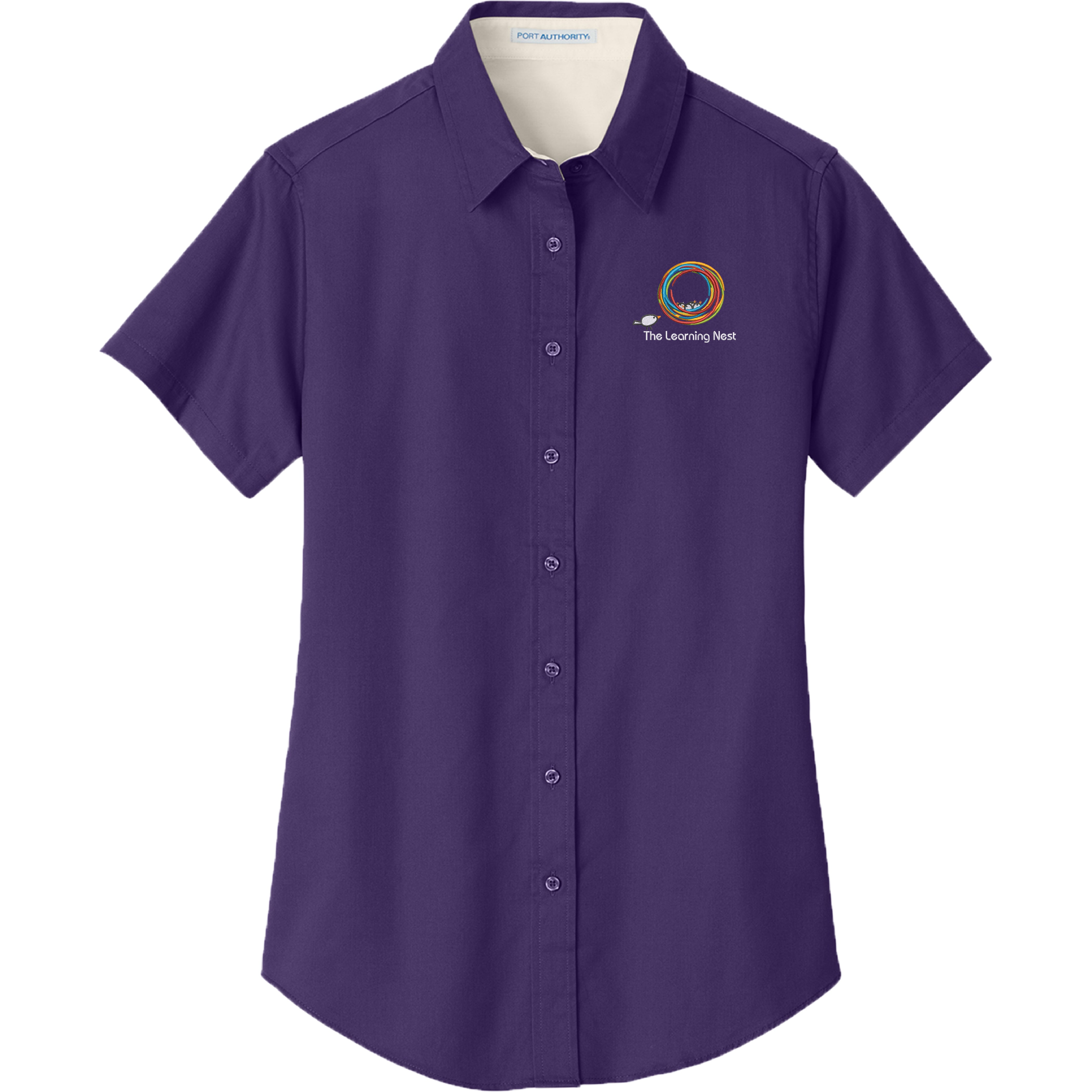The Learning Nest - Women's Short Sleeve Button Up