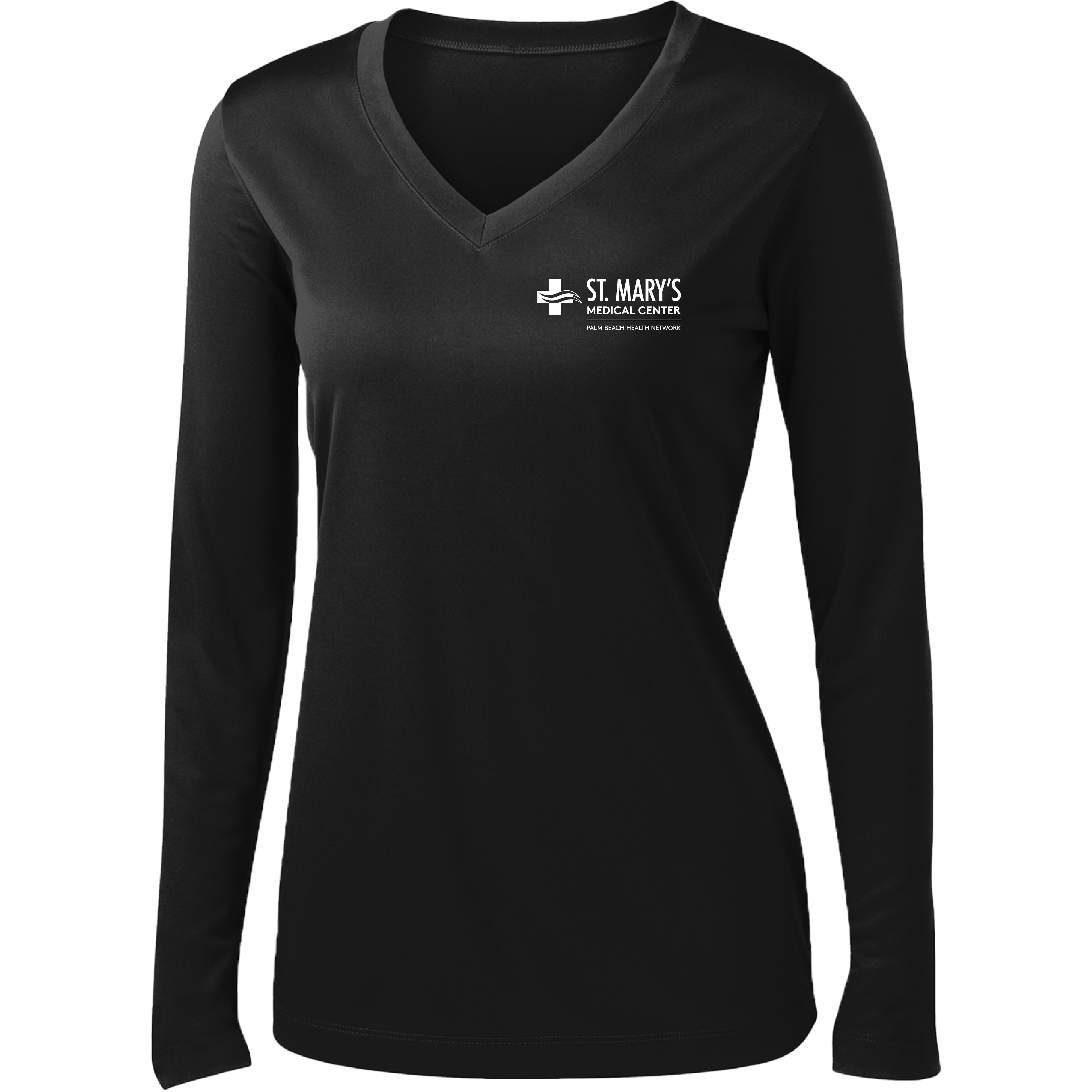 St. Mary's Hospital - Clean Hands Save Lives PERFORMANCE Long Sleeve V-Neck