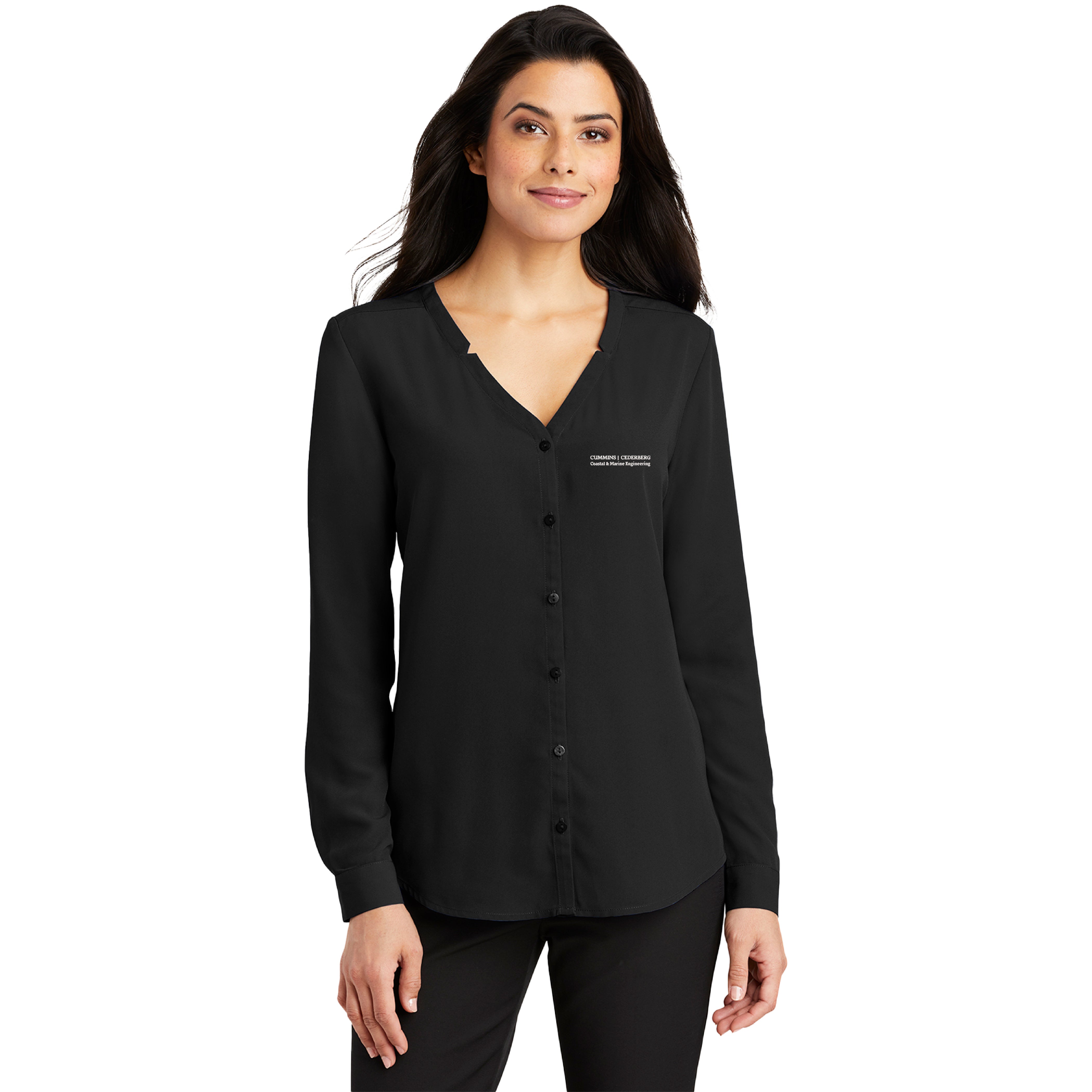 Cummins Cederberg - Ladies Port Authority ® Long Sleeve Button-Front Blouse