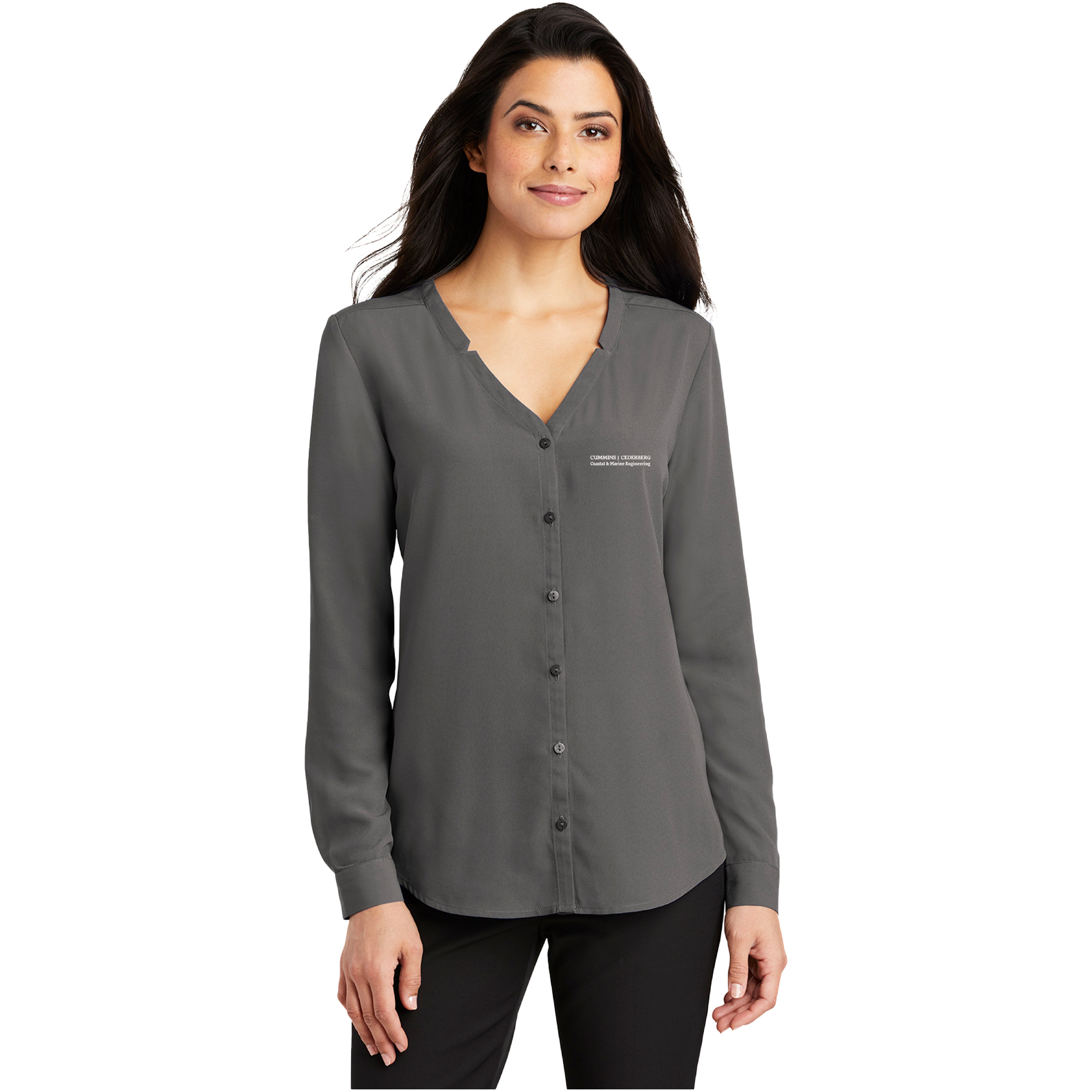 Cummins Cederberg - Ladies Port Authority ® Long Sleeve Button-Front Blouse