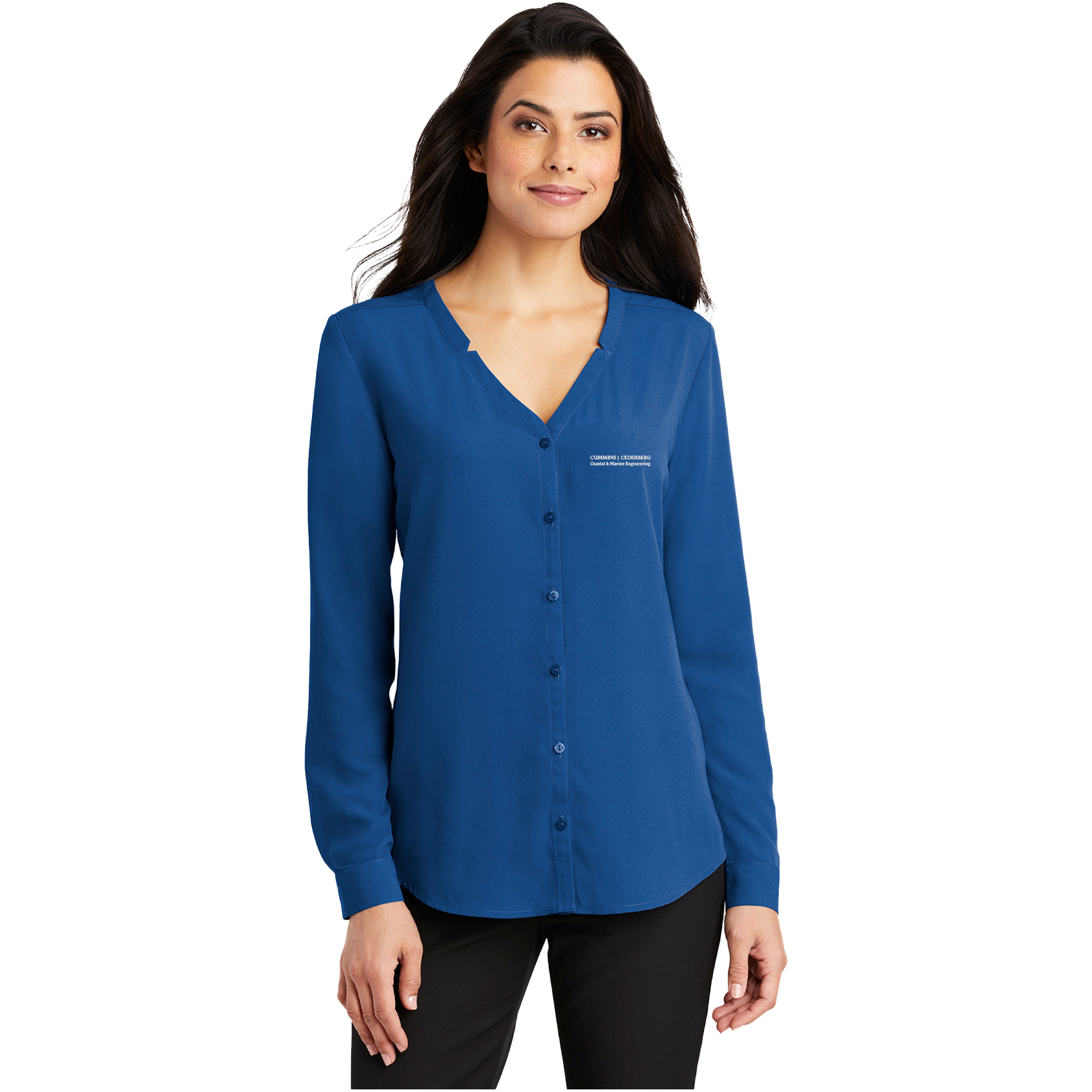 Cummins Cederberg - Ladies Port Authority ® Long Sleeve Button-Front Blouse
