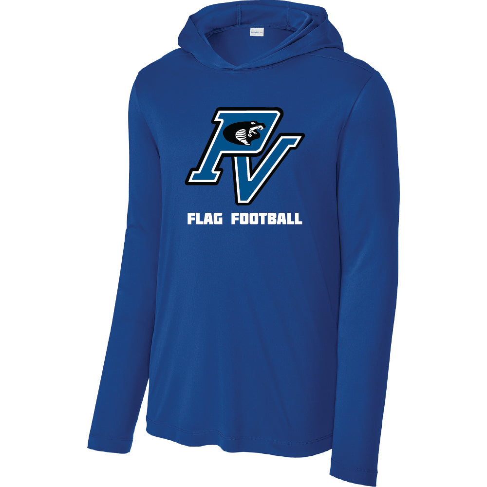 Park Vista Flag Football - PV Flag Football Long Sleeve Hooded Performance Tee