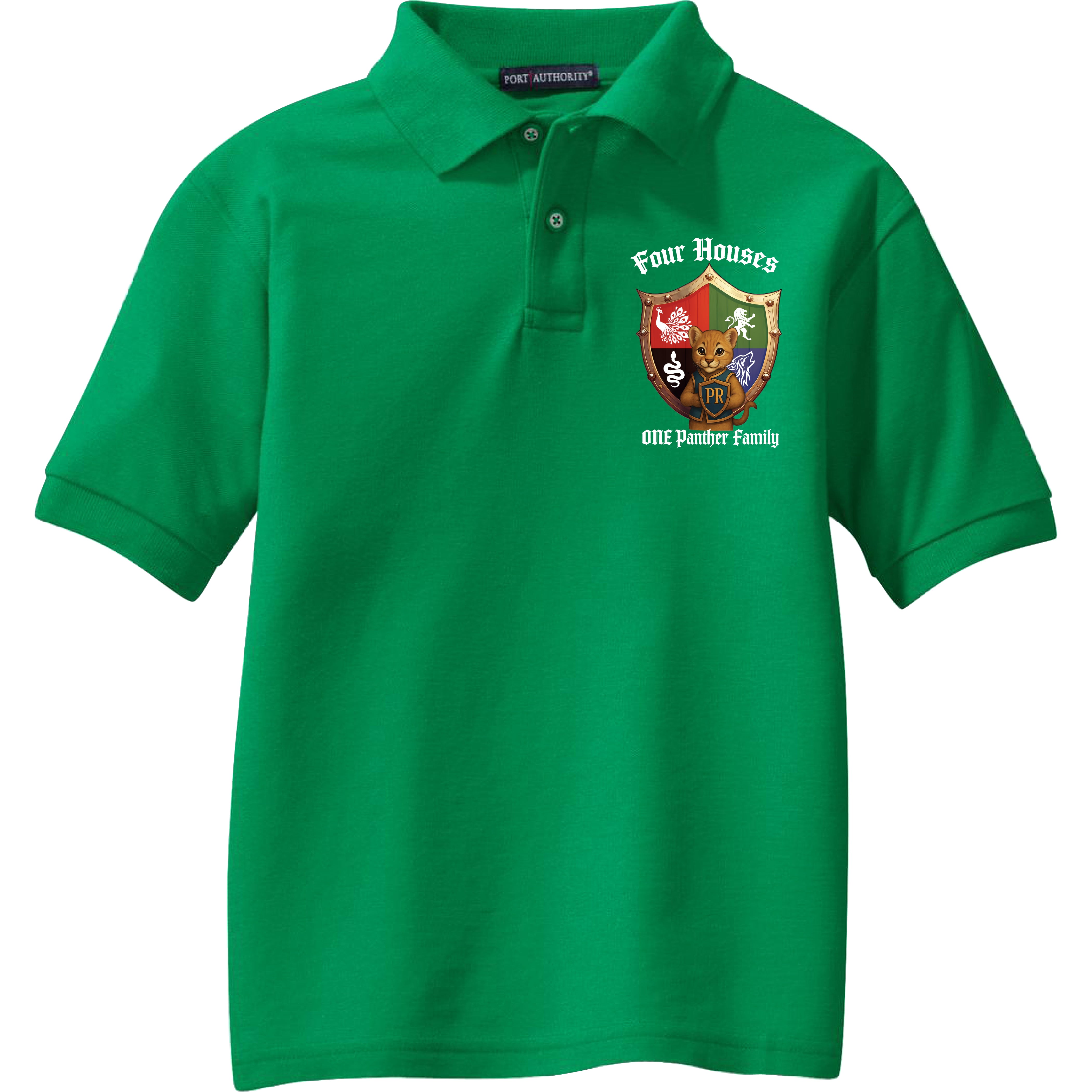 Panther Run Elementary - 4 Houses 1 Panther Family YOUTH Polo